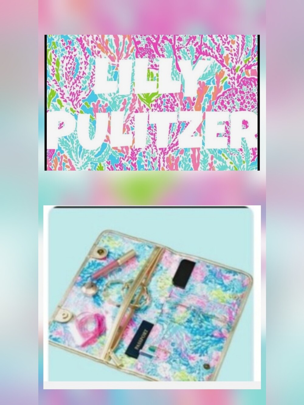 Lilly Pulitzer Multicolor Floral Travel Organizer - Pink, Blue, Green